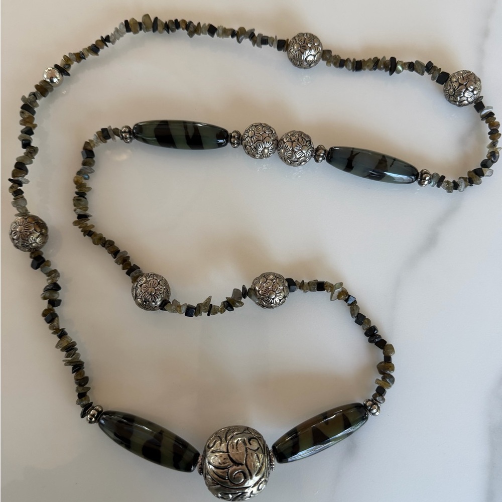 Boho , Ethnic Long Beaded Necklace